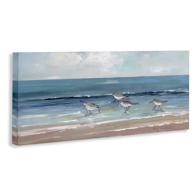 Stupell Industries Sandpipers Birds Cloudy Sky Beach Shore by Sally Swatland - Painting