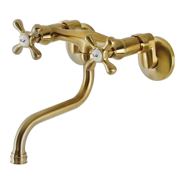 Kingston Brass Kingston Brass Kingston Two-Handle 2-Hole Wall Mount Bathroom Faucet KS216SB