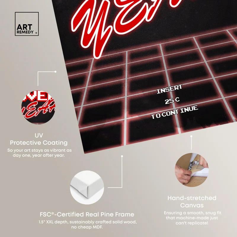 Art Remedy GAME OVER YEAH Canvas Gamer Art Prints by Art Remedy