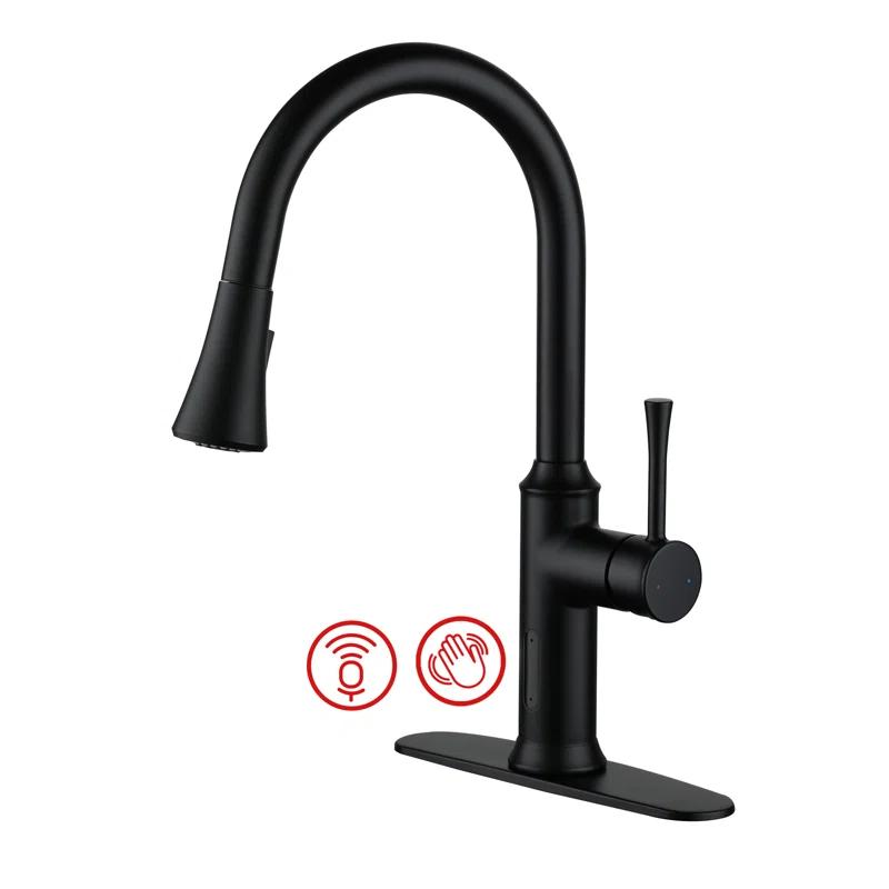 Willow Smart Faucet Touchless Pull Down Sprayer Kitchen Faucet with Voice and Motion Control