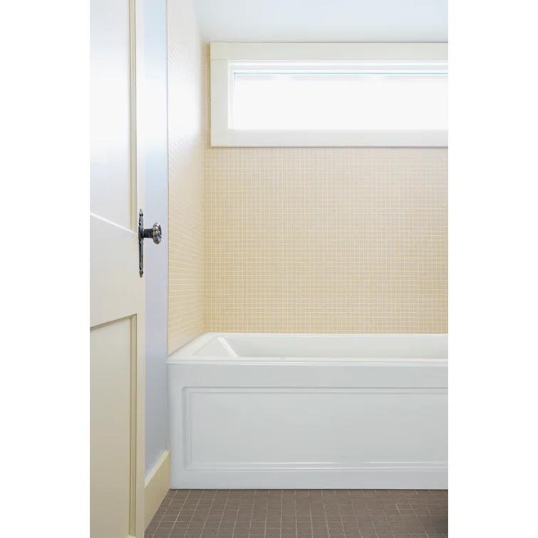 Hydro Systems Sydney 60'' x 34'' Alcove / Tile In Whirlpool Acrylic Bathtub SYD6034AWP-WHI-LH-WOV.WHI