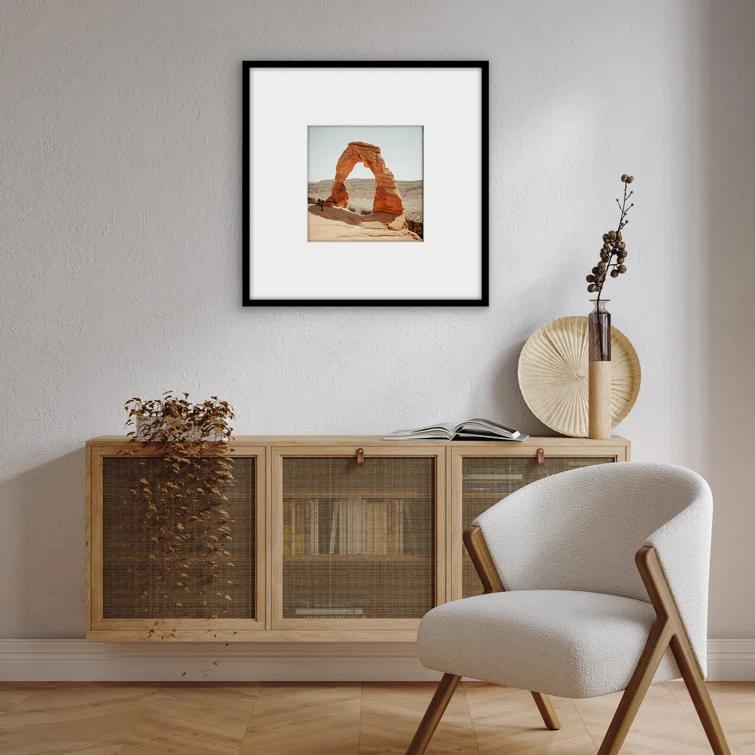 Americanflat Americanflat 24x24 Picture Frame - Use as 12x12 Frame with Mat or 24x24 Frame Without Mat - Thin Photo Frame with Plexiglass - Black