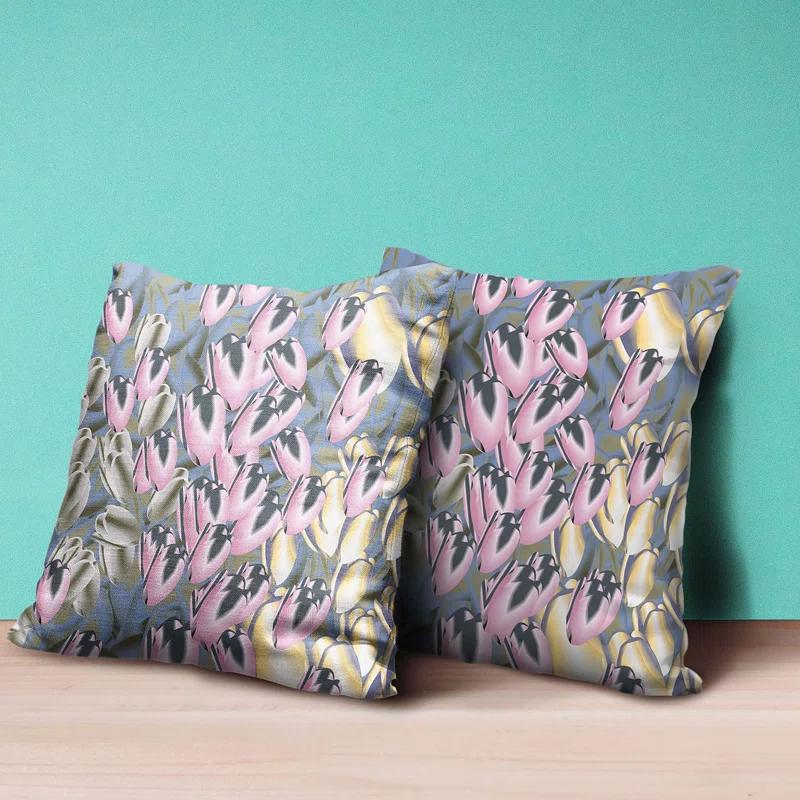 Floral Reversible Throw Pillow