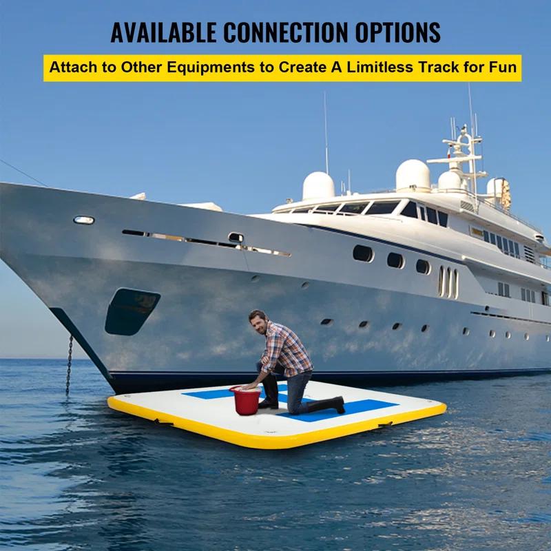 VEVOR VEVOR Inflatable Floating Dock 8 X 5 Ft, Inflatable Dock Platform With Electric Air Pump, Inflatable Swim Platform 6 Inch Thick, Floating Dock 4-6 People, For Pool Beach Ocean