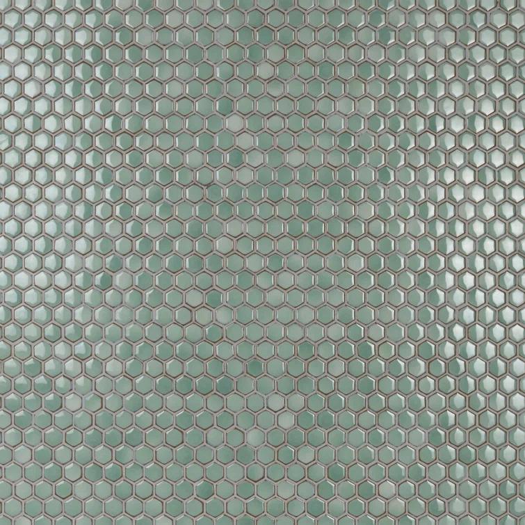 Merola Tile Hudson 1" Hex 11-7/8 " x 13-1/4 " Porcelain Mosaic Floor and Wall Tile