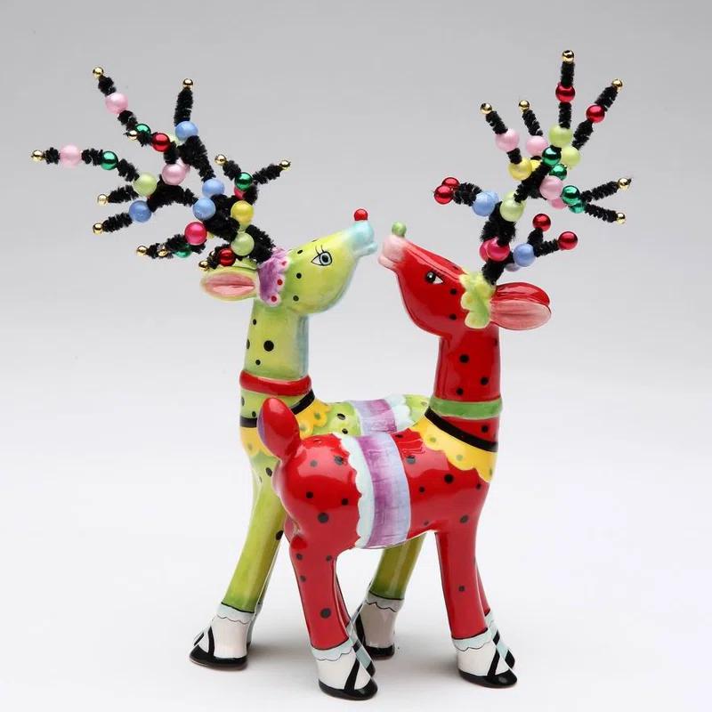 The Holiday Aisle® Magnetic Christmas Reindeer Salt and Pepper