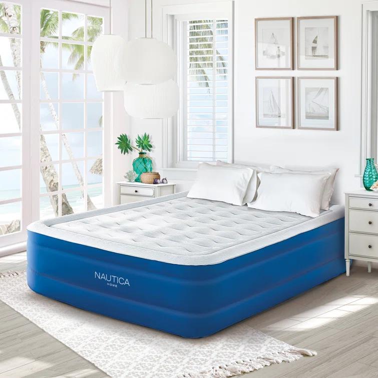 Nautica Nautica PlushAire Inflatable Air Mattress with Anti-leak Built-in Pump and Puncture Resistant Vinyl