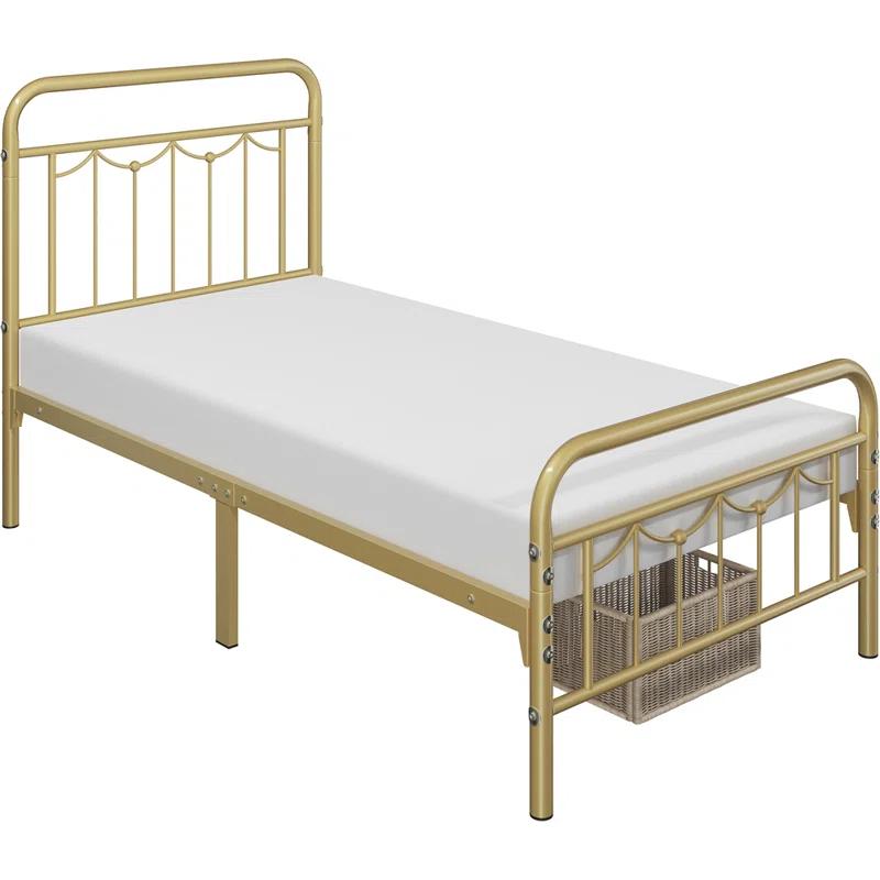 Laurel Foundry Modern Farmhouse® Dravin Metal Platform Bed Frame with Vintage Headboard and Footboard