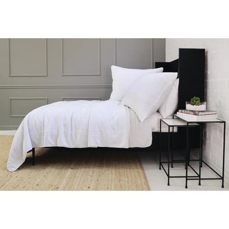 Amsterdam Cotton Velvet Coverlet by Pom Pom at Home - White / Twin