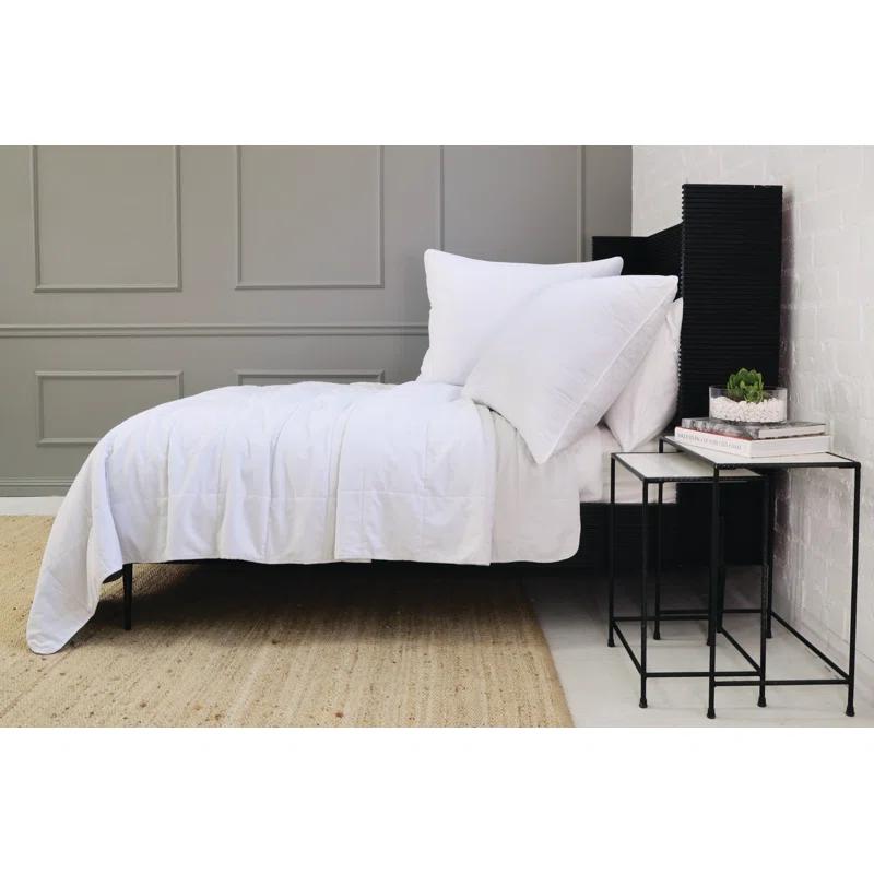 Amsterdam Cotton Velvet Coverlet by Pom Pom at Home - White / Twin