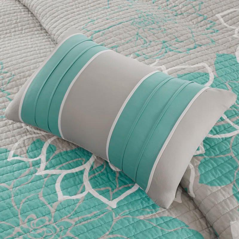 Madison Park Lola Floral 6 Piece Reversible Cotton Quilt Set