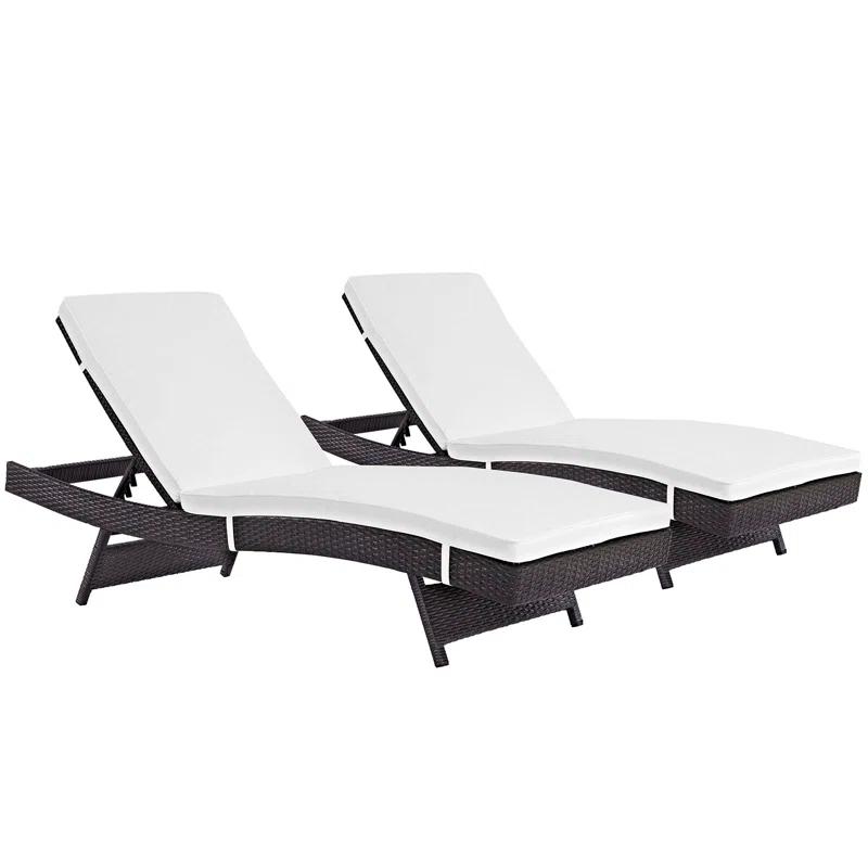 Modway Gather Synthetic Rattan Weave Outdoor Chaise Lounges by Modway (Set of 2)