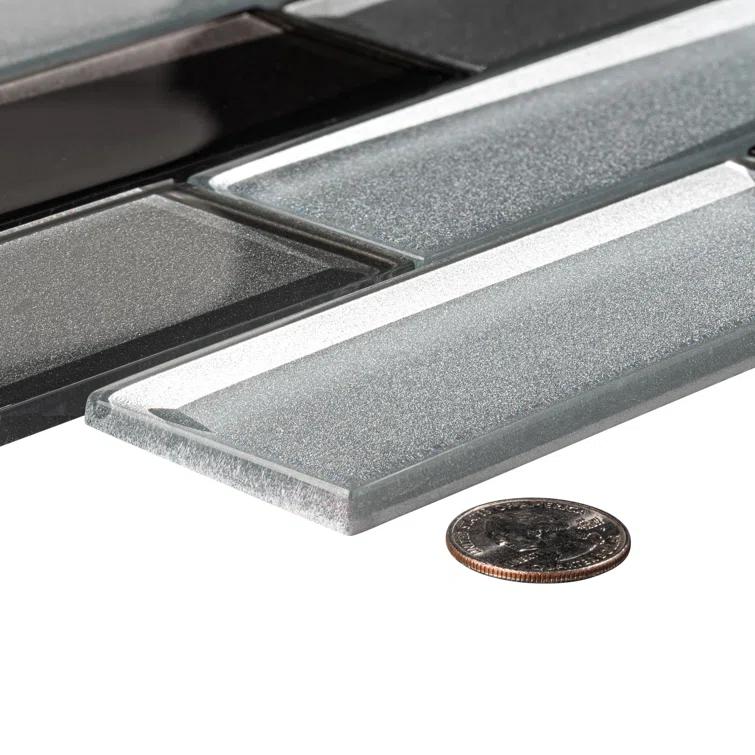 Andova Daazen 2" x 6" Glass Mosaic Kitchen Backsplash, Bathroom, Shower, Wall and Floor Tile