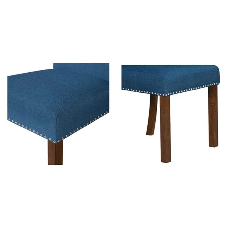 510 Design Aubrey Upholstered Dining Chairs with Silver Nailhead Trim - Set of 2 - Natural (Set of 2)