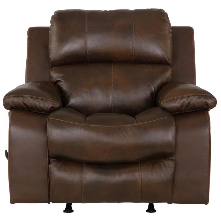 Akylah 42" Wide Leather Match Rocker Standard Recliner