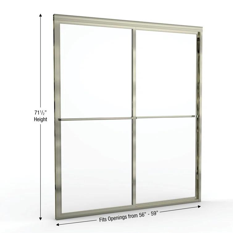 Basco Deluxe 57" W x 71.5" H Bypass Framed Shower Door DLXH05A5971OBBN