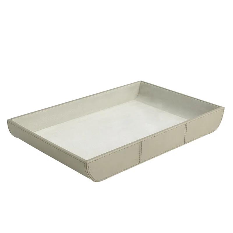 Global Views Curved Corner Tray-Light Grey