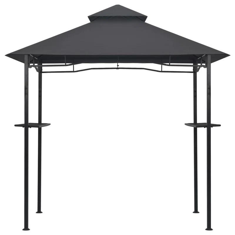 vidaXL 7.9 Ft. W x 4.9 Ft. D Anthracite Steel Party Tent Gazebo