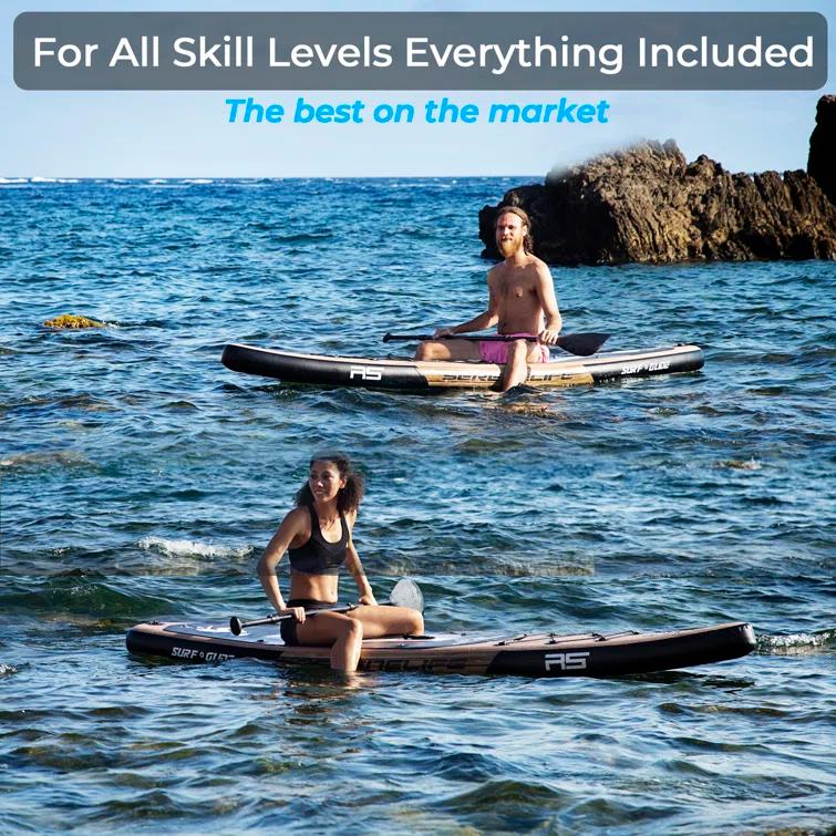 SereneLife Serenelife Inflatable Stand Up Paddle Board (6 Inches Thick) With Premium SUP Accessories & Carry Bag | Wide Stance, Bottom Fin For Paddling, Surf Control, Non-Slip Deck | Youth & Adult Standing Boat SLSUPB754