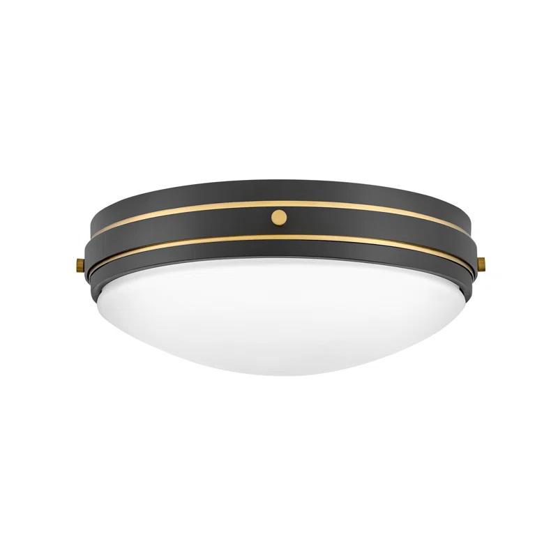 Hinkley Hinkley Oliver 15.75" 3-Light Shallow Flush Mount Ceiling Light w/ Etched Opal Glass