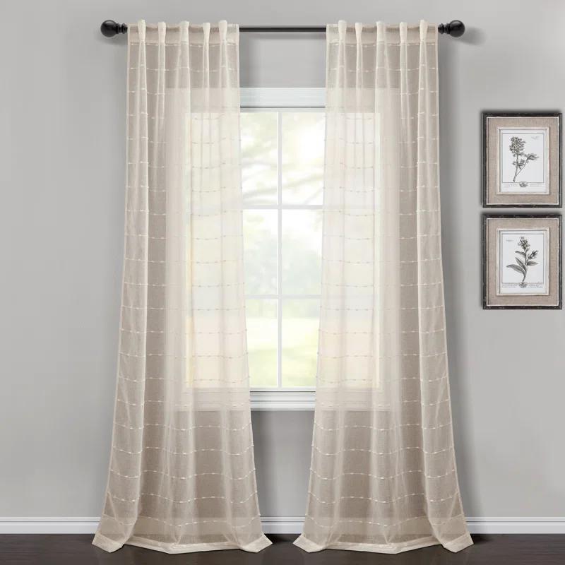 Lush Decor Solid Sheer Curtain Panels (Set of 2)
