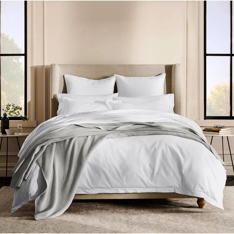 GOURE Waffle Bed Blanket – Luxurious 100% Organic Cotton Bedding – Soft, Lightweight and Breathable – Plush and Springy Waffle Weave Design – Pewter, Full/Queen