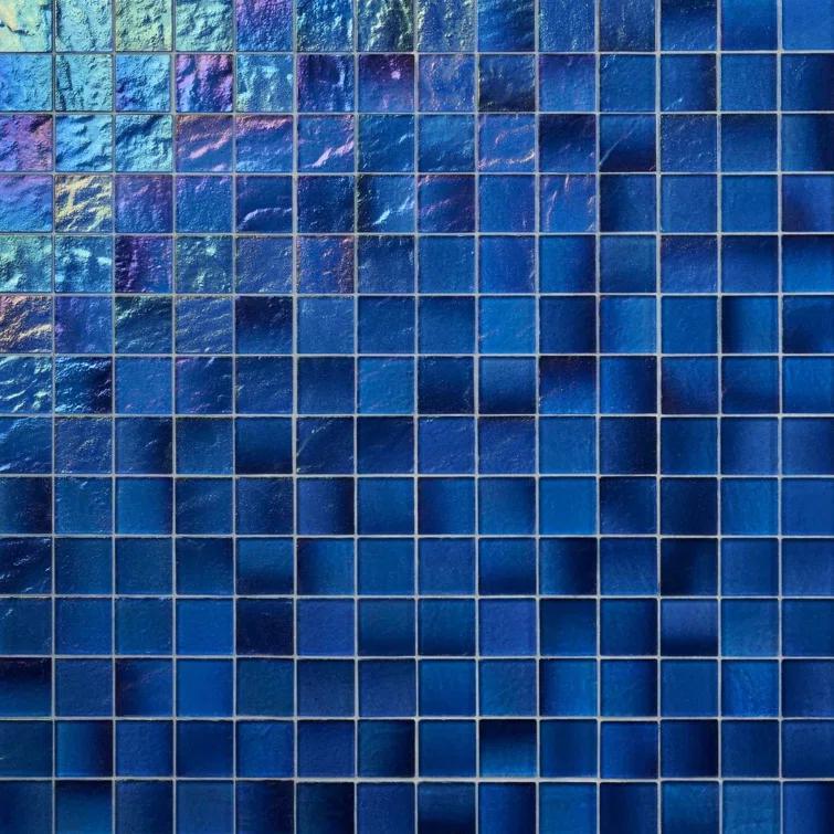 Speckle 11.73" x 11.73" Iridescent 2" Squares Glass Mosaic Wall Tile (0.95 Sq. Ft. / Sheet)