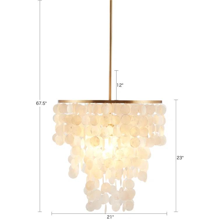Urban Habitat Isla Dimmable Layered Capiz Chandelier