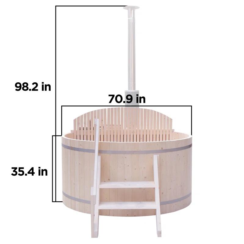 ALEKO Wood-Fired Hot Tub and Ice Bath with Internal Stove – 4-5 Person – Pine