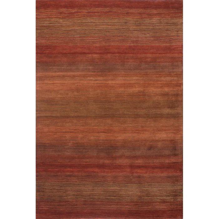 Darya Home Waldo Collection Contemporary Solid Area Rug Rust | Wayfair