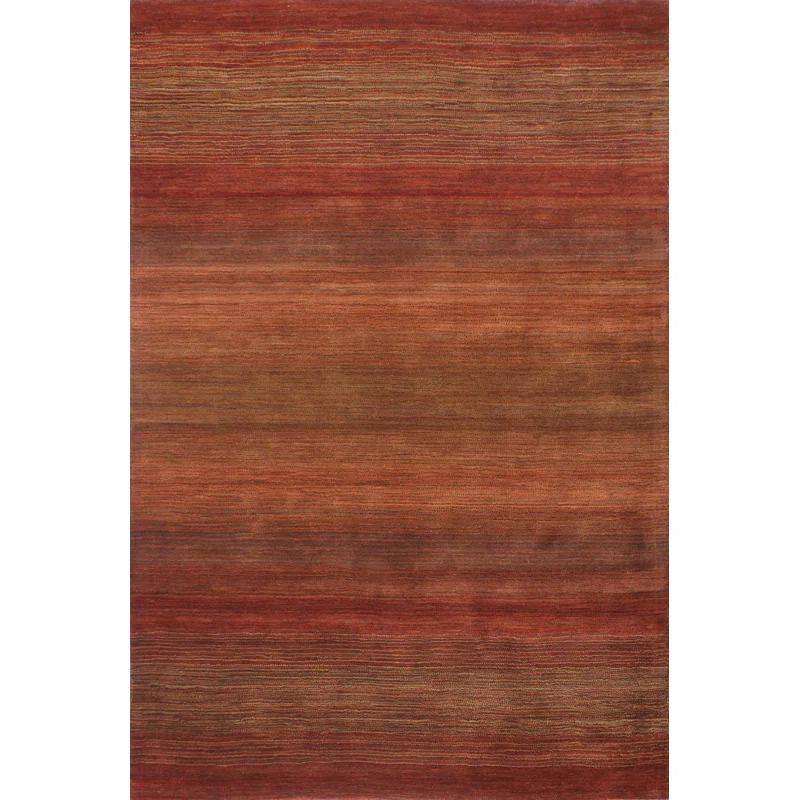Darya Home Waldo Collection Contemporary Solid Area Rug Rust