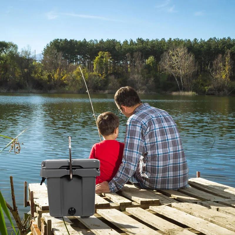 Costway 16 Quart Cooler Portable Ice Chest Leak-proof 24 Cans Ice Boxfor Camping