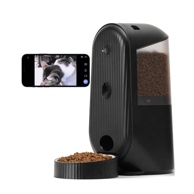 Automatic Cat Feeder, 2 In 1 Automatic Pet Feeders With Camera And Audio, Support DIY Meals And Timed Control Wifi Cat Food Dispenser, Suit For Cat And Dog