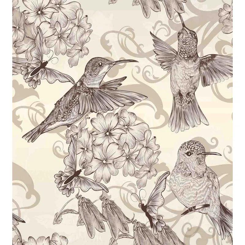 Ambesonne Hummingbirds Coastal Floral Duvet Cover Set
