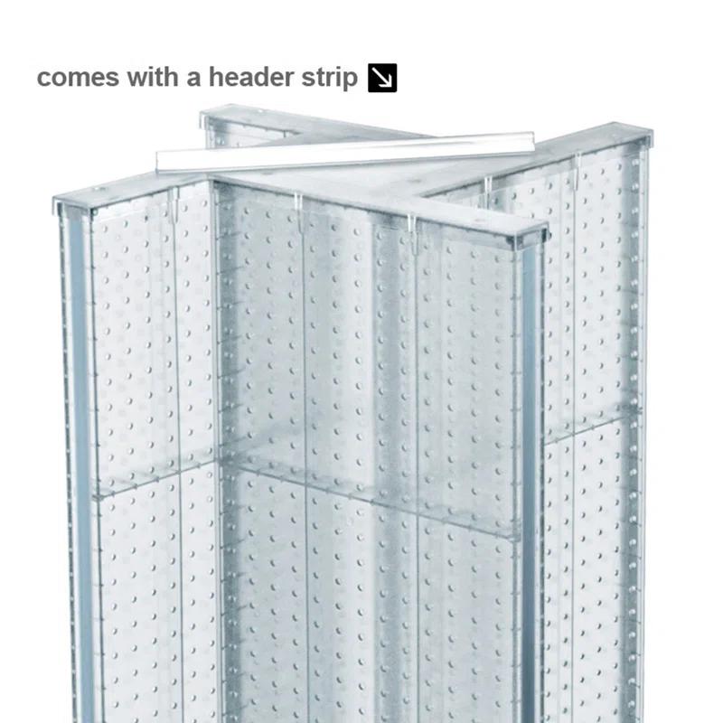 Pinwheel Pegboard Floor Display on Wheeled Base. Panel Size: 13.5"W x 60"H