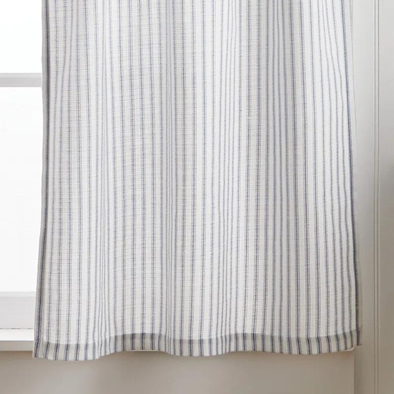 Martha Stewart Ticking Stripe Indigo Tier & Valance Set