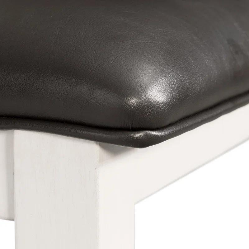 Laurel Foundry Modern Farmhouse® Beaubien Ladder Back Side Chair in White/Brown (Set of 2)