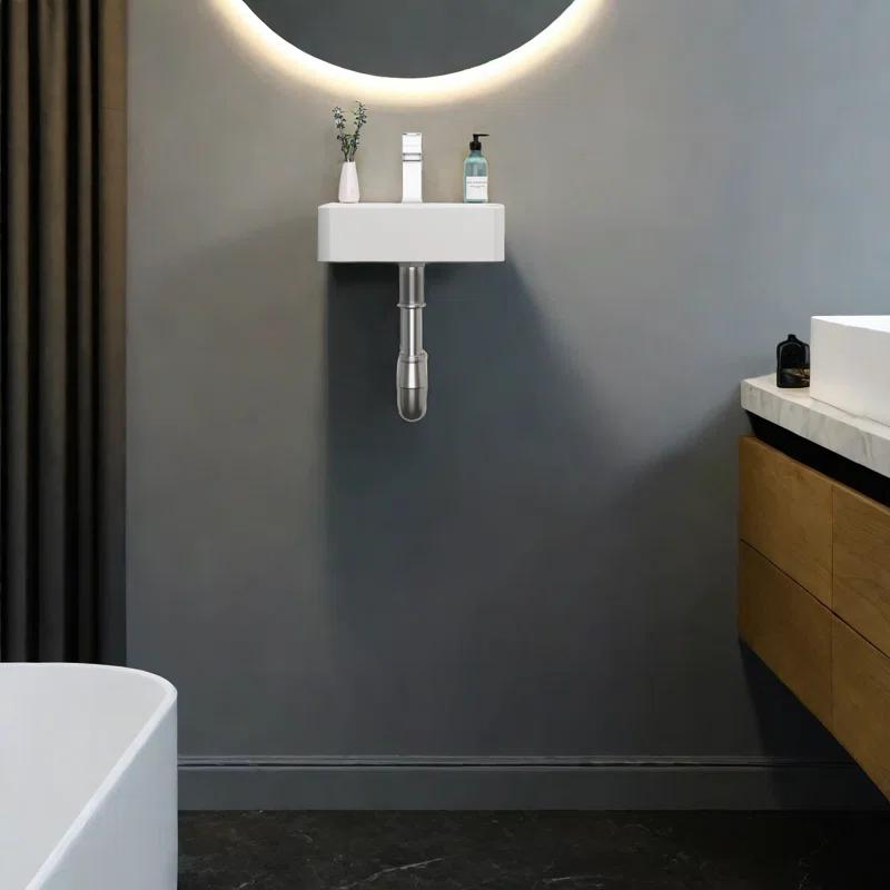 APRESSHUI AH-BS1410LGP APRESSHUI 10'' Ceramic Rectangular Bathroom Sink