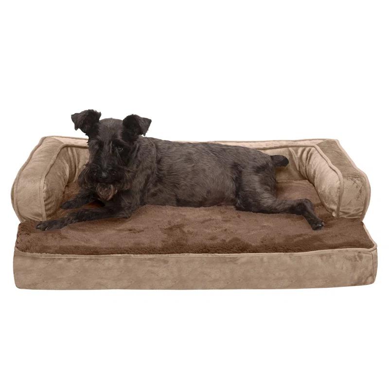 FurHaven Plush & Velvet Comfy Couch Sofa-Style Pet Bed