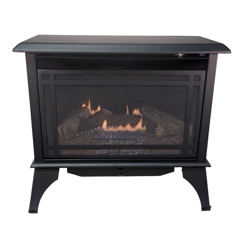 Comfort Glow Comfort Glow 30,000 BTU Ventless Gas Stove The Monterey, Dual Fuel (LP/NG), Concealed Controls, Adjustable Thermostat, Realistic Oak Log Set, Heats 1,250 Sq Ft- Gas Stove for Indoor Use