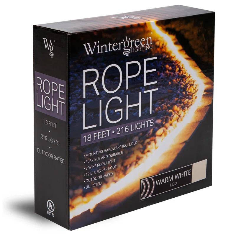 18FT 216 Light End-to-End Connectable LED Rope Lights