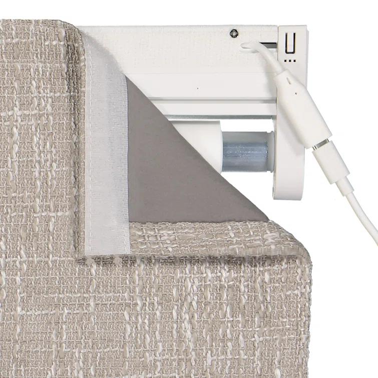 Eclipse Drewton Motorized Textured Roman Shade