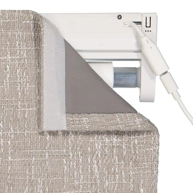 Eclipse Drewton Motorized Textured Roman Shade