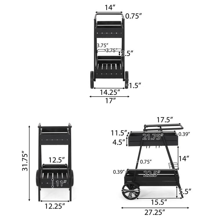 AllModern Neta Outdoor Metal Bar Cart & Reviews | AllModern