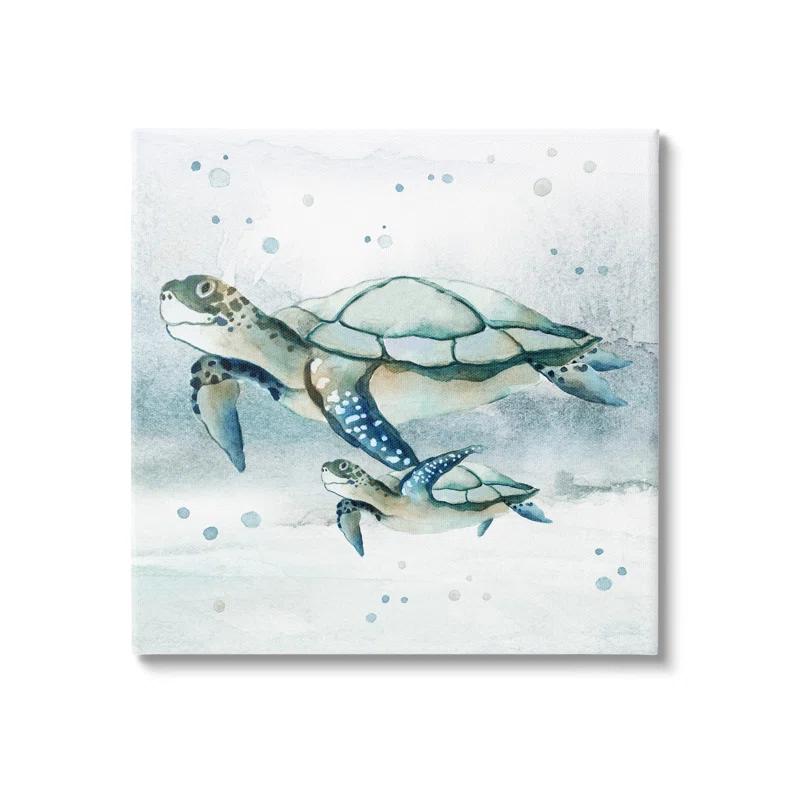 Stupell Industries " Baby Sea Turtle Bubbles " by Janet Tava