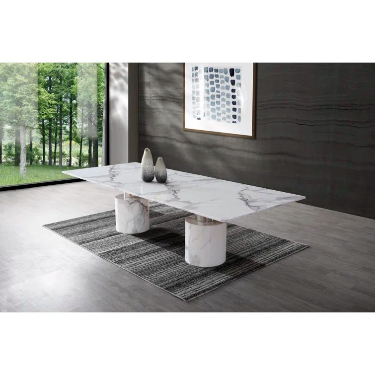 Orren Ellis Safeya Marble Dining Table