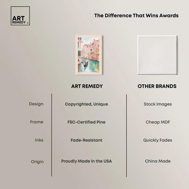 Art Remedy Soft Spring Venice Canvas Cute Travel Art by Art Remedy