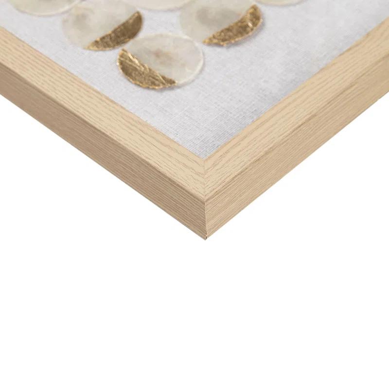 Mercury Row® Zeringue Emblem Natural Capiz with Gold Foil Shadowbox Wall Décor (Set of 2)