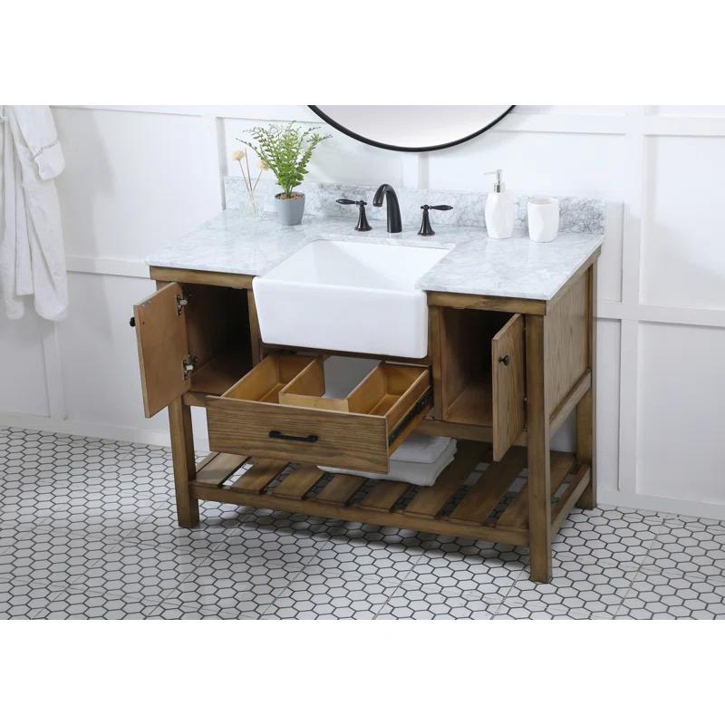 Elegant Kitchen and Bath Elegant Kitchen and Bath 42 Inch Single Bathroom Vanity in Driftwood with Backsplash