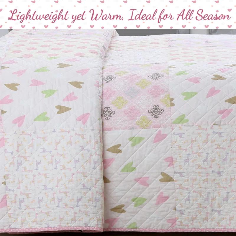 Cozy Line Home Fashion BB2022-073 Cotton Geometric Shapes Quilt Set